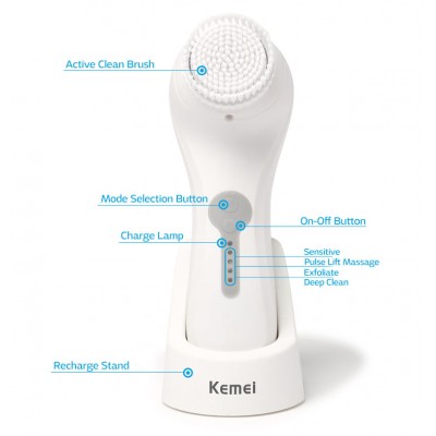 Kemei KM-6066 Electric Waterproof Face Care Brush Facial Massage Machine Hand Held Wholesale